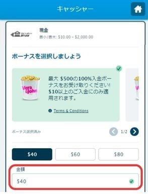 ベラジョンカジノ　スピーディー銀行送金での銀行入金